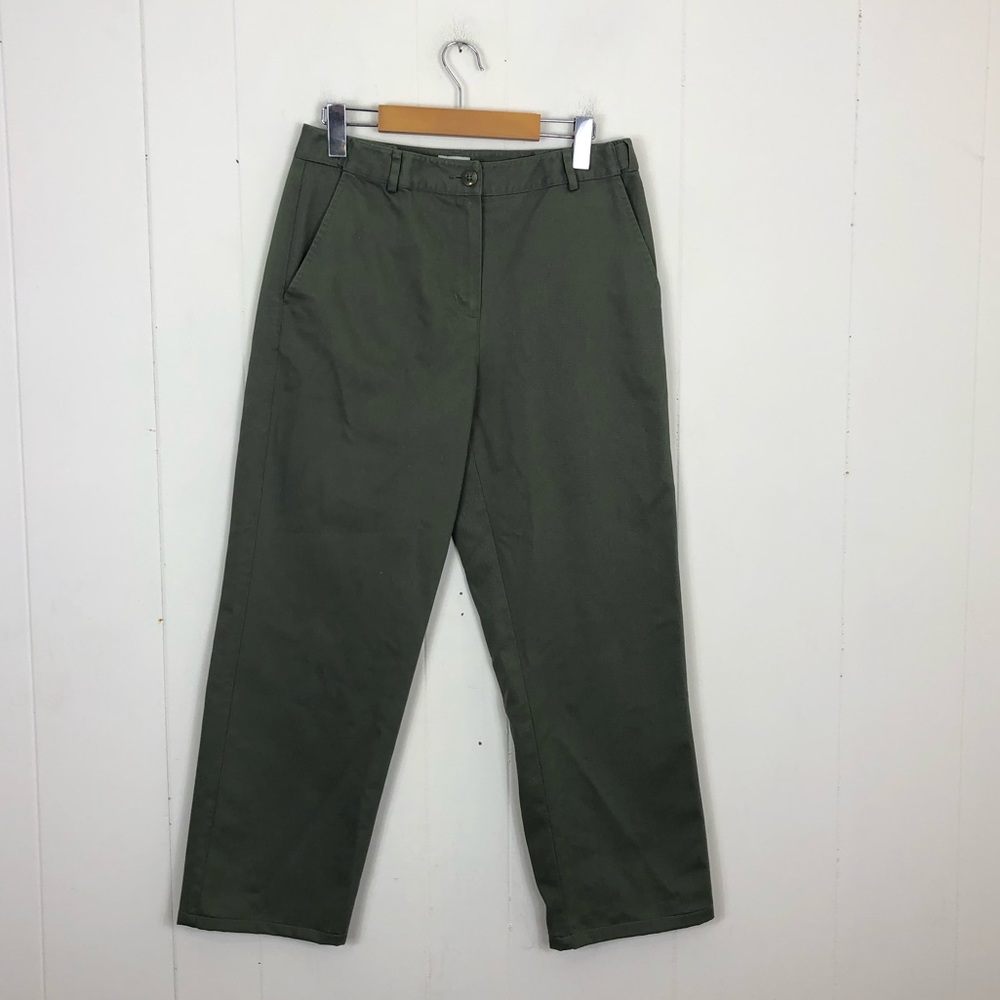 L.L. Bean Green Classic Fit Straight Leg Twill Pants‎ Sz 6